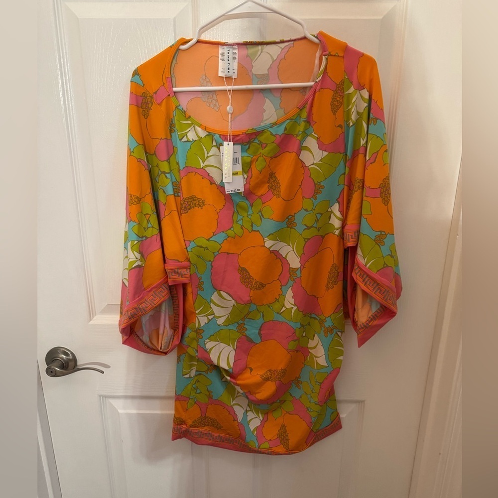 Trina Turk Multicolor Floral Coverup, tropical, beach, pool